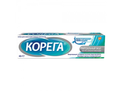 Корега 40 г ддя фиксации зубных  протезов нейтральный вкус