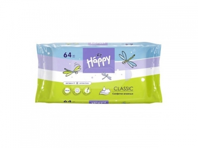 Happy Baby влажные салфетки 64 шт