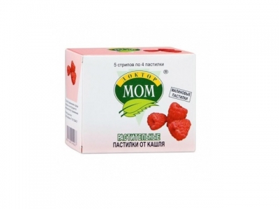 ДОКТОР МОМ® растительные пастилки от кашля №20 малиновые