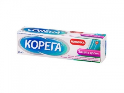 Корега крем д/фиксации зубных  протезов Защита десен 40 г