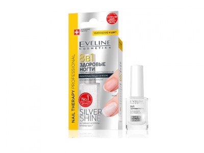 Eveline здоровые ногти 8в1 серебро