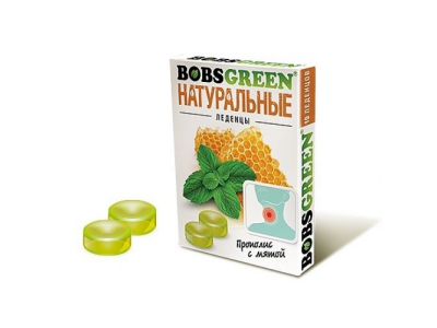 Бобс Грин леденцы 32,0 со вк. прополиса с мятой