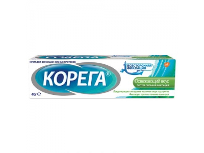 Корега 40 г крем ддя фиксации зубных  протезов экстра сильный