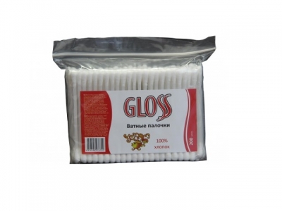 Ватные палочки Gloss 200 шт (в зип упаковке)