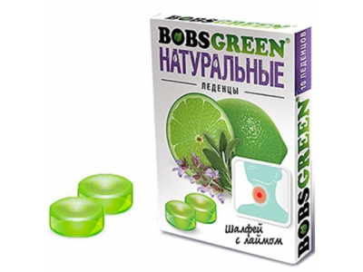 Бобс Грин леденцы 32,0 со вк. шалфей с лаймом