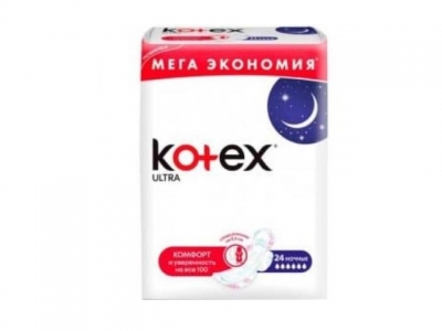 Прокладки Kotex Ultra Night Quadro Pad 24*12