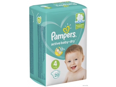 Подгузники Pampers Aktive baby-dry™ 4 (9-14 кг)  №20