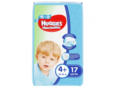 подгузники для мальчиков 4+ Huggies Ultra Comfort  (10-16 кг) №17