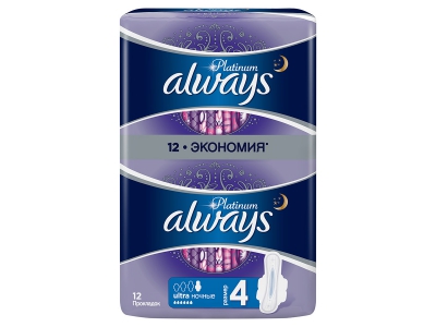 Прокладки always Platinum ultra ночные №12