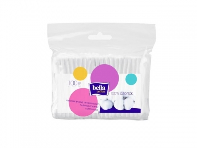 Ватные палочки bella cotton №100 полиэт