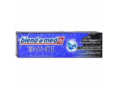 Зубная паста  blend-a-med 3D WHITE  с древес углем 100 мл 
