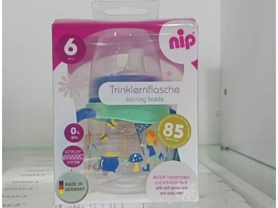 NIP Бутылочка тренировочная пластиковая 150 мл, с соской силик.