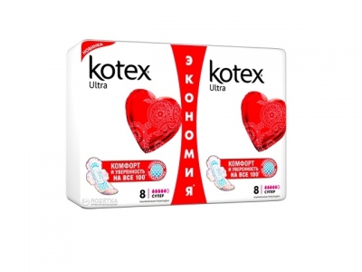 Котекс  прокладки гигиен Ультра Драй Super Duo 16*16