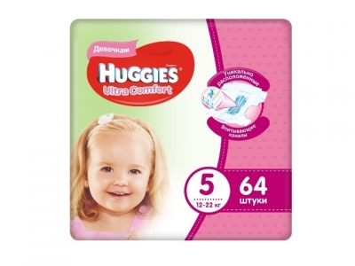 Подгузники Huggies Ultra Comfort для девочек 5 (12-22 кг) №64