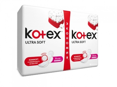 Котекс  прокладки гигиен Ультра Soft  Super Duo 16*16
