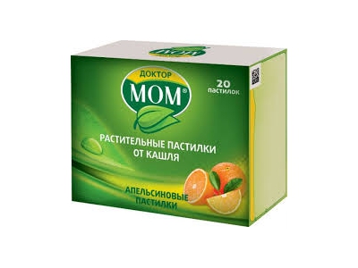 ДОКТОР МОМ® растительные пастилки от кашля №20 апельсиновые
